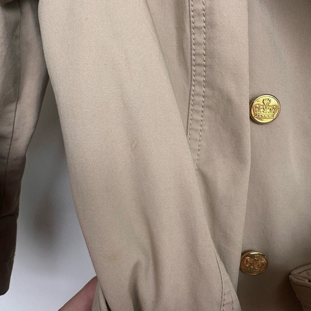 Juicy Couture Camel Cotton Twill Trench Coat Belted Size M - Picture 6 of 8